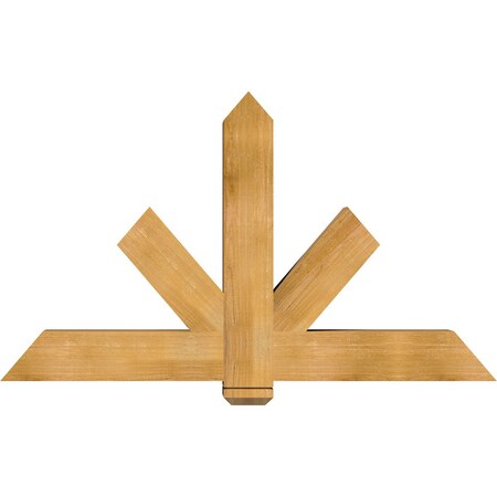 Ekena Millwork Kennewick Rough Sawn Timber Gable Bracket, Western Red Cedar, 60"W x 35"H x 6"D x 6"F, 14/12 Pitch GBW060X35X0606KEN00RWR